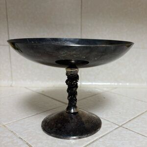 Vintage Valero Elegant  Silver Plated Pedestal Trinket Dish